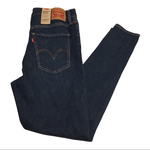 Levi's Pants - Levi’s Mike High Super Skinny Blue Denim Distressed Jeans